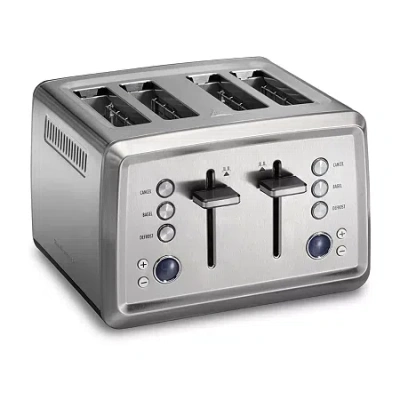 Hamilton Beach Extra Wide Slot Digital 4 Slice Toaster In Silver