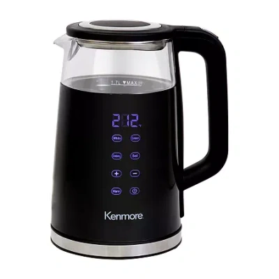 Kenmore Digital Cordless Glass Tea Kettle In Black