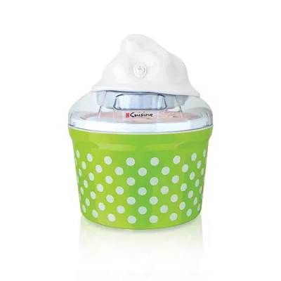 Euro Cuisine Automatic Ice Cream Gelato Sorbet & Frozen Yogurt Maker With 4 Glass Ice Cream Cup In Green