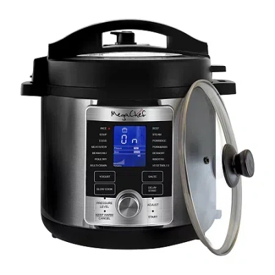 Megachef Stainless Steel Pressure Cooker In Silver