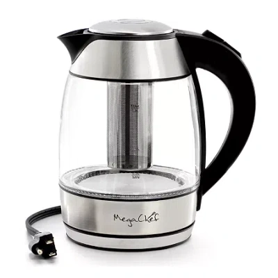 Megachef 7-cup Stainless Steel Electric Kettle In Silver