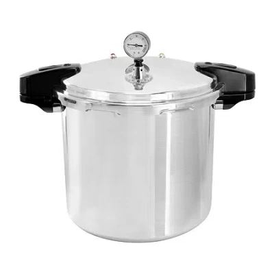 Megachef 24 Quart Large Capacity Aluminum Stovetop Pressure Cooker For Induction And Gas Stove-tops In Silver