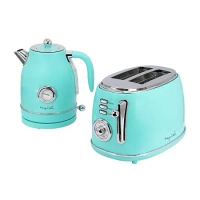 Megachef 1.7-quart Electric Kettle And 2-slice Toaster Combo Set In Blue