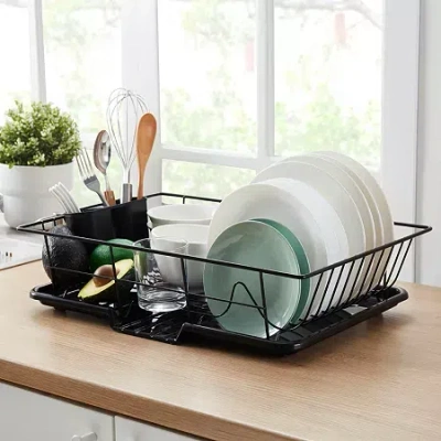 Sweet Home Collection Drainer 3-pc. Utensil Holder In Black