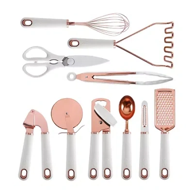 Cook With Color Stainless Steel 10-pc. Kitchen Utensil Set In White