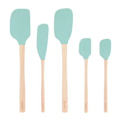 Tovolo Flex-core Wood Handle 5-pc. Spatula Set In Blue