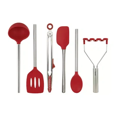 Tovolo All Silicone 6-pc. Utensil Set In Red