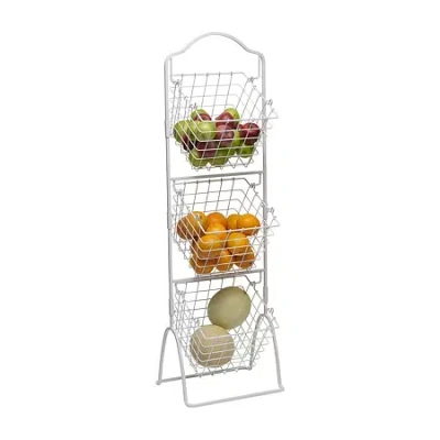 Gourmet Basics By Mikasa Metal Fruit Basket In White