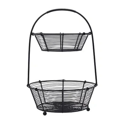 Gourmet Basics By Mikasa Tulsa 2 Tier Basket In Black