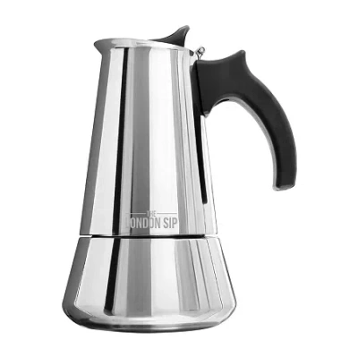 London Sip Stainless Steel Stovetop Espresso 3-cup Coffee Maker In Silver
