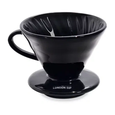 London Sip Ceramic 1-2-cup Coffee Dripper In Black