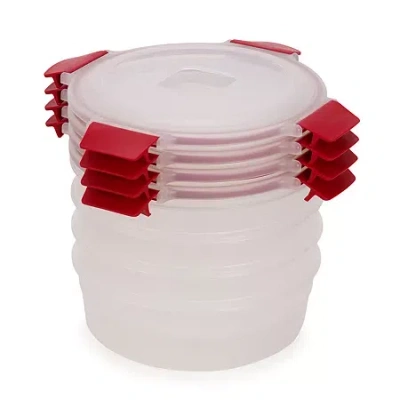 Joseph Joseph Nest Lock 8-pc. Round Food Storage Set In Red