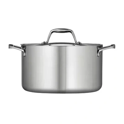 Tramontina Gourmet 6-qt. Tri-ply Clad 18/10 Stainless Steel Induction-ready Sauce Pot With Lid In Silver