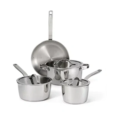 Tramontina Tempo Tri-ply Stainless Steel 7-pc. Cookware Set In Silver