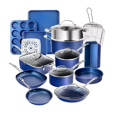 Granitestone Blue 20-pc. Nonstick Cookware And Bakeware Set In Blue