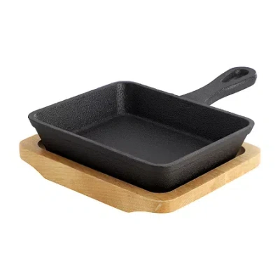 Megachef Cast Iron Mini Square Frying Pan In Black