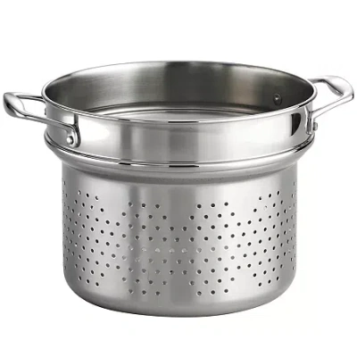 Tramontina 18/10 Stainless Steel 9â½" Pasta Insert For  Gourmet 8-qt. Tri-ply Clad Stock Pot In Silver