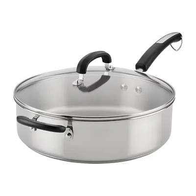 Farberware Stainless Steel 6-qt. Covered Saute Pan In Silver