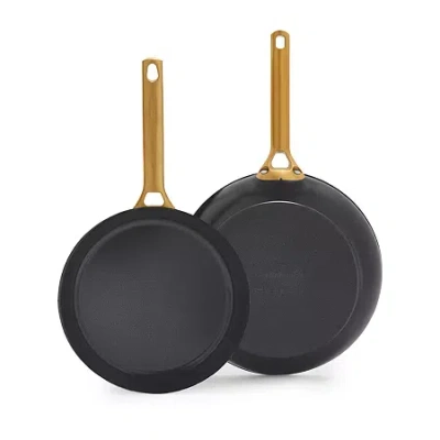Green Pan Greenpan Reserve Pro Ceramic 2-pc. Non-stick Frying Pan Set In Black