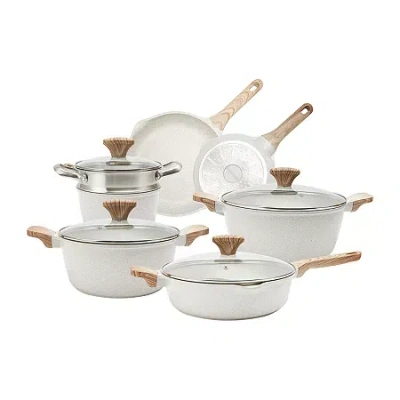 Country Kitchen 11-pc. Durable Non-stick Cookware Set In White