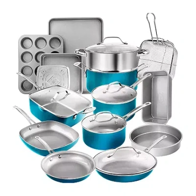 Gotham Steel Aqua Blue 20-pc. Nonstick Cookware And Bakeware Set In Blue