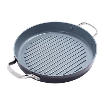 Green Pan Greenpan Valencia Pro Hard Anodized Ceramic Non-stick 11" Grill Pan In Gray