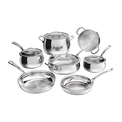 Cuisinart Pureclad Tri-ply Stainless Steel 12-pc. Cookware Set In Silver