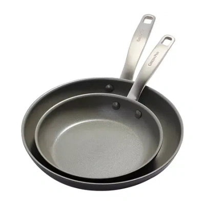 Green Pan Greenpan Chatham Hard Anodized Ceramic Non-stick 2-pc. Frying Pan In Gray