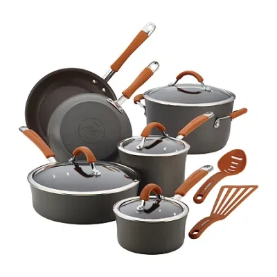 Rachael Ray Cucina 12-pc. Hard-anodized Cookware Set In Gray