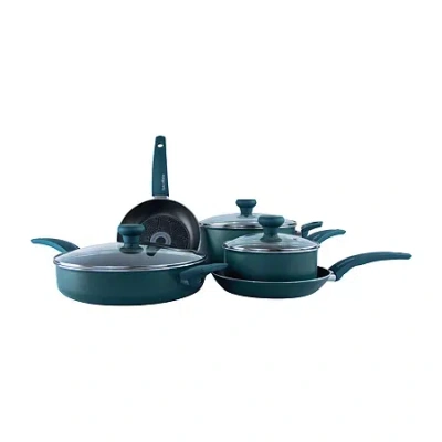Taste Of Home 8-pc. Non-stick Aluminum Cookware Set In Green