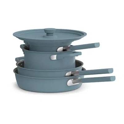 Bella Storemore Fits-anywhere Ceramic 9-pc. Cookware Set In Blue