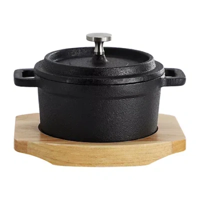 Megachef Cast Iron 8-oz. Mini Dutch Oven In Black