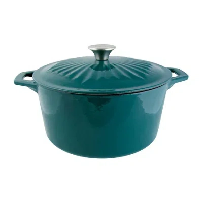 Taste Of Home 5-qt. Enameled Cast Iron Dutch Oven With Lid In Green