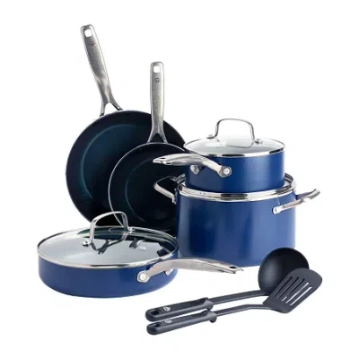 Blue Diamond Infused Ceramic Non-stick 10-pc. Cookware Set In Blue