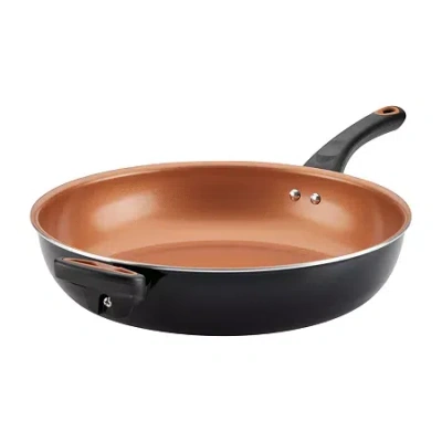 Farberware Glide Copper Ceramic 12" Nonstick Deep Frying Pan In Gray