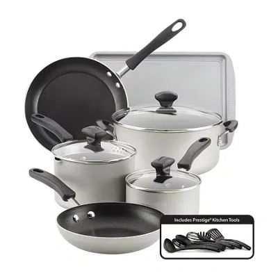 Farberware Cookstart Diamondmax 15-pc. Cookware Set In Silver