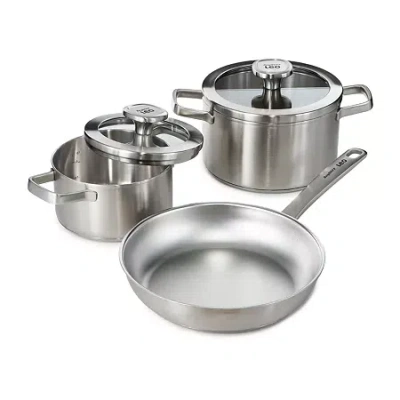 Berghoff Leo Graphite Recycled 18/10 Stainless Steel 5-pc. Cookware Set In Silver