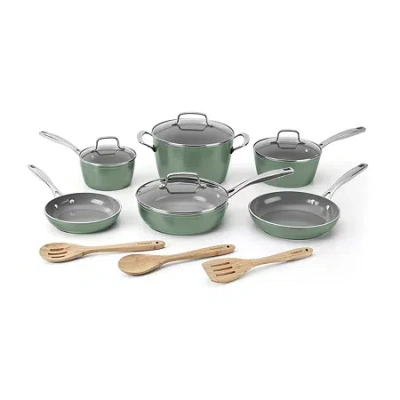 Cuisinart Greenchef Ceramica Xt 13-pc. Cookware Set In Green