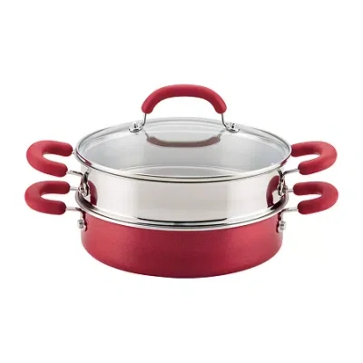 Rachael Ray Create Delicious 3-pc. Aluminum Non-stick Steamer With Insert In Red