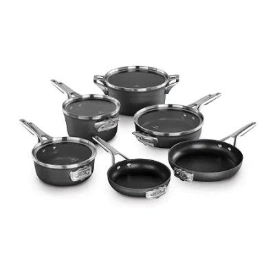 Calphalon Premier Space-saving Hard Anodized 10-pc. Cookware Set In Black