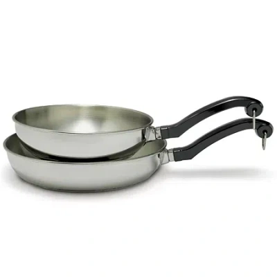 Farberware Classic Series 8" & 10" Twin-pack Stainless Steel Skillets In Silver
