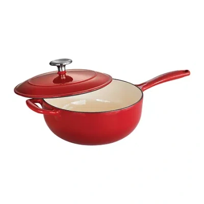 Tramontina Gourmet 3-qt. Enameled Cast Iron Covered Saucier In Red