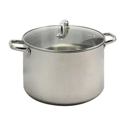Oster Adenmore 16 Quart Stainless Steel Stock Pot With Tempered Glass Lid In Silver
