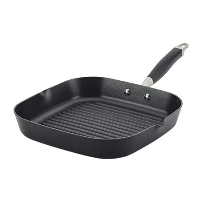 Anolon Advanced Home Hard Anodized 11" Square Grill Pan With Pour Spouts In Black
