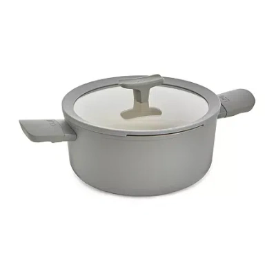 Berghoff Balance Ceramic 4.6-qt. Stockpot With Glass Lid In Gray