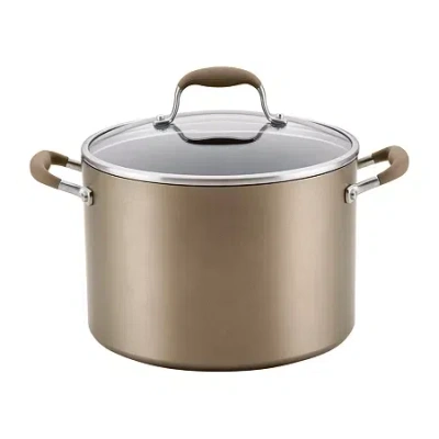 Anolon Advanced Home Hard Anodized 10-qt. Non-stick Stockpot With Lid In Brown
