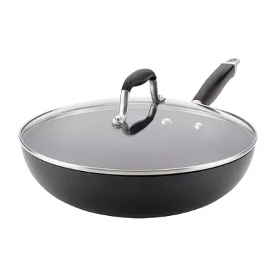 Anolon Advanced Home Hard Anodized 12" Frying Pan With Lid In Black