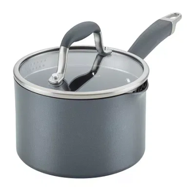 Anolon Advanced Home Hard Anodized 2-qt. Sauce Pan Straining Lid In Gray