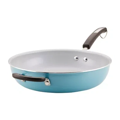 Farberware Eco Advantage Ceramic 12.5" Deep Frying Pan In Blue