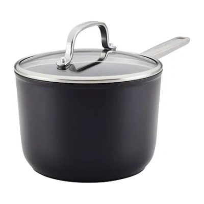 Kitchenaid Hard Anodized 3-qt. Covered Sauce Pan In Black